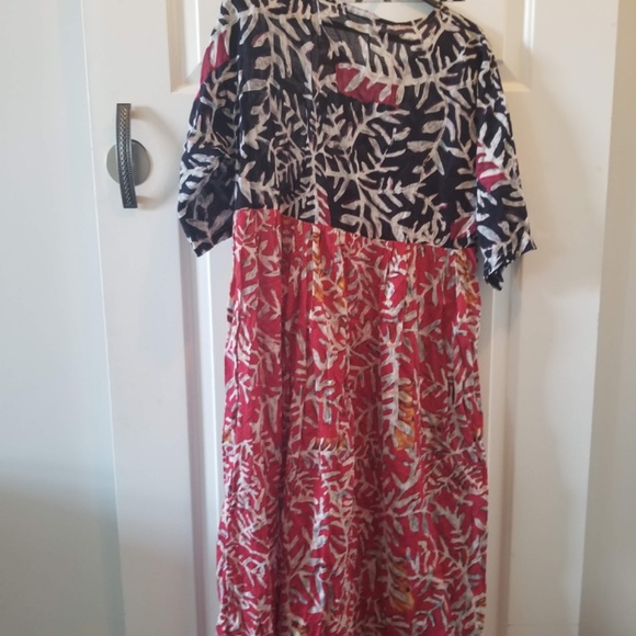 Cotton Leaf Print Sundress - Picture 4 of 5